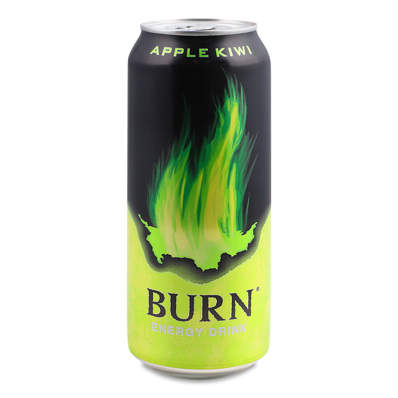 Напій енергетичний безалкогольний Apple-kiwi 500мл ж/б Burn