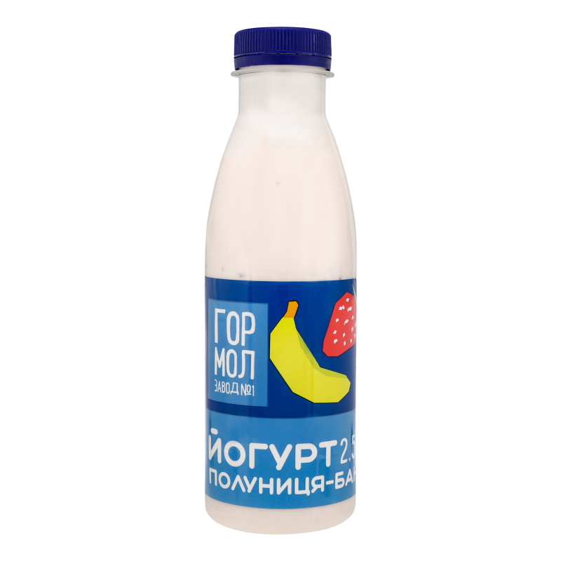 Йогурт 2.5% Полуниця-банан Гормолзавод №1 п/пл