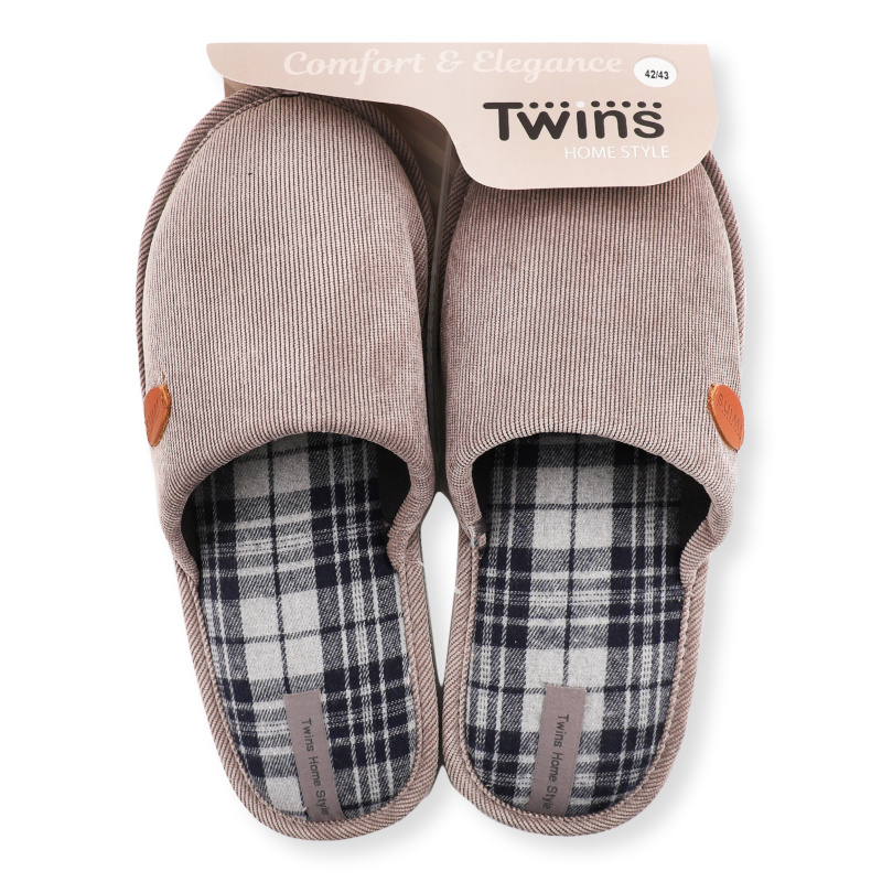 Взуття домашнє чоловiче вельвет/клітинка р.40-45 в асортименті Twins