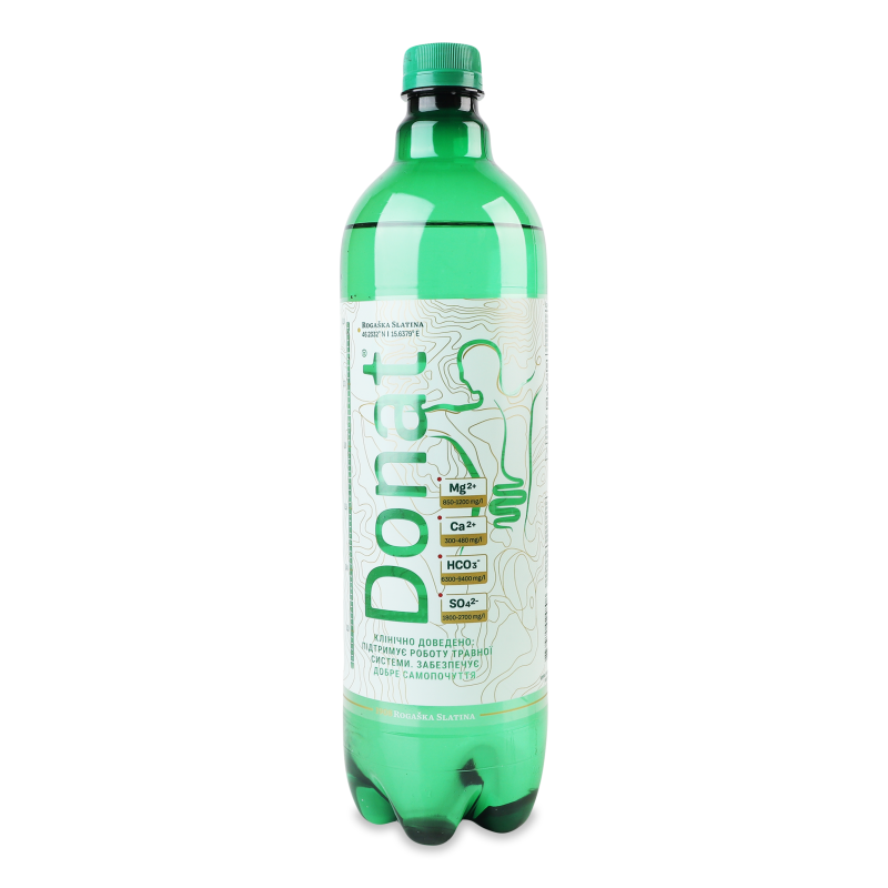 Вода мінеральна газована 1л пет Donat Mg