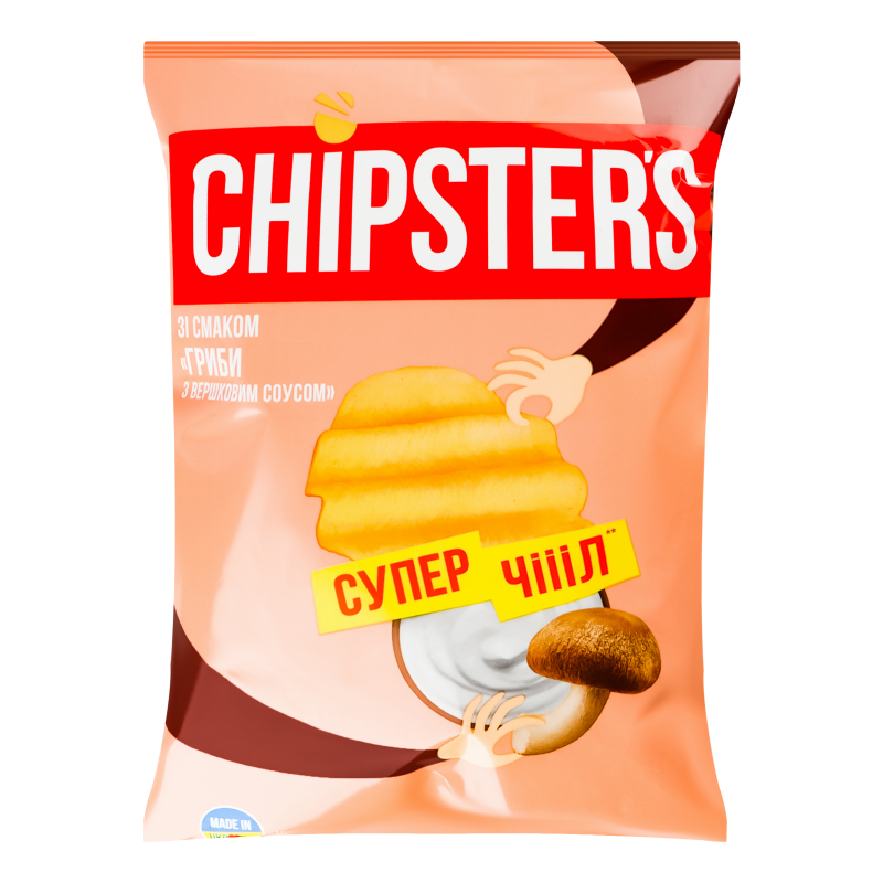 Чипсы картофельные волнистые Грибы со сливочным соусом Chipster's м/у ...