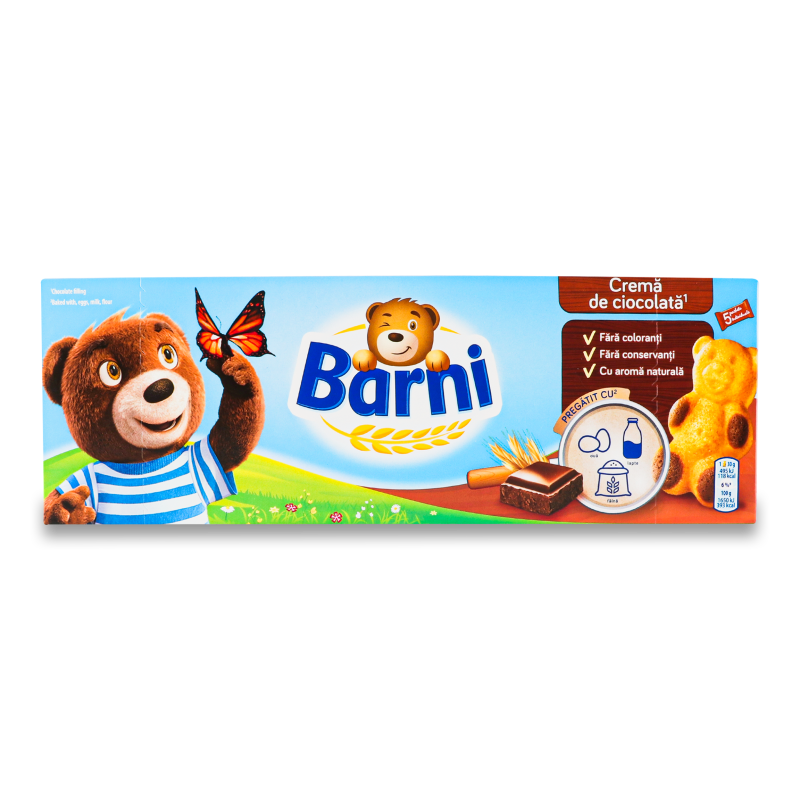 Тістечко бісквітне з шоколадною начинкою 5*30г Барні