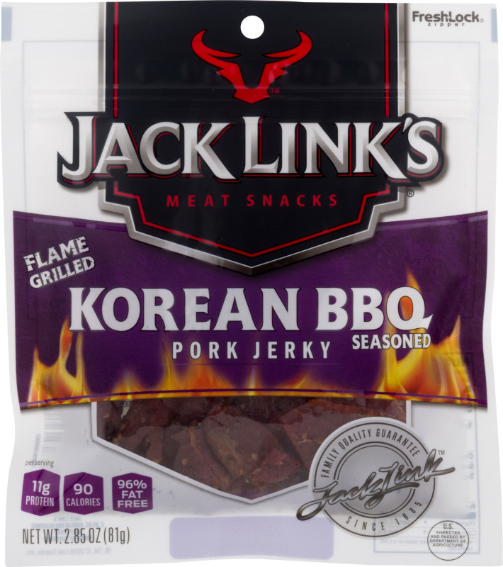 Jack Link's Meet Snacks Pork Flame Grilled Jerky Korean BBQ Recipe Jack