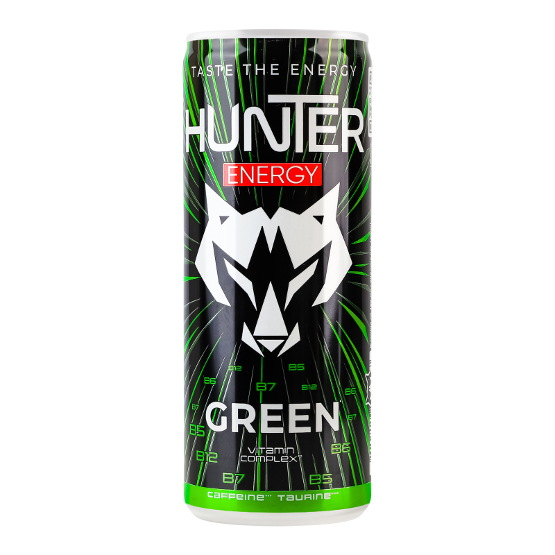 Напій енергетичний безалкогольний газований Green Hunter з/б