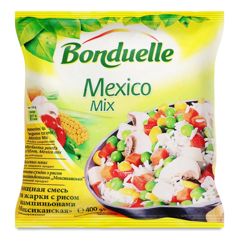 Суміш овочева Мексиканська заморожена 400г Бондюель