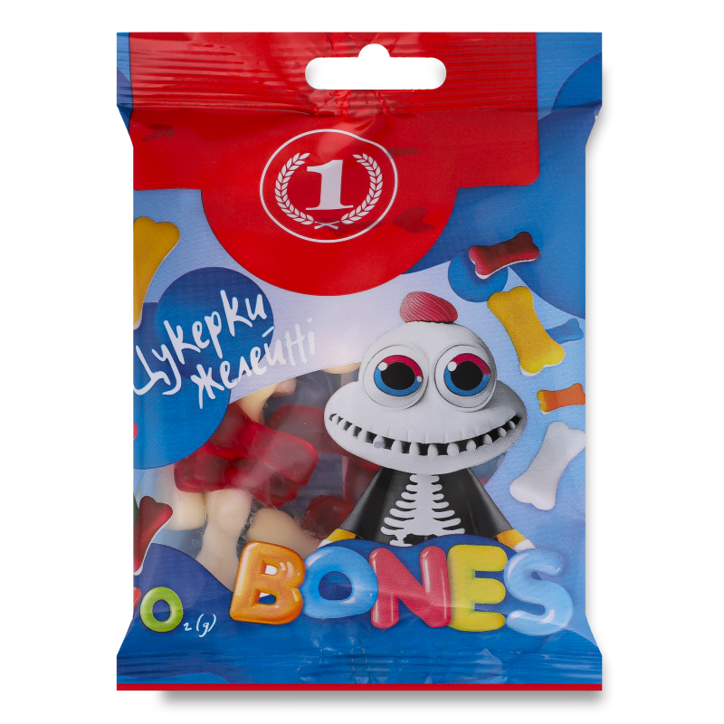 Цукерки желейні Бонс 70г ТМ “1”