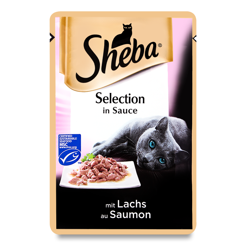 Корм д/котів Селекшн з лососем в соусі 85г Шеба