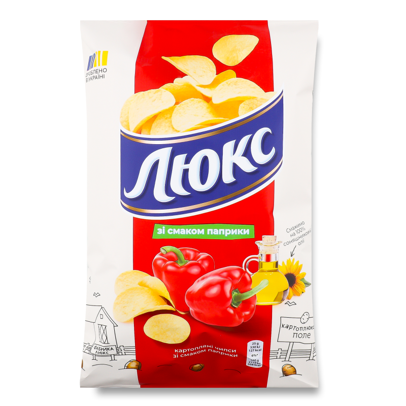 Чипси з смаком паприки 125г м/у Люкс