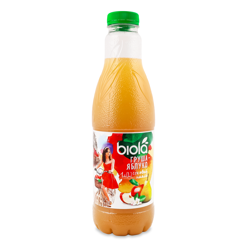 Напій безалкогольний соковий Груша-яблуко негазований 1л пет Biola