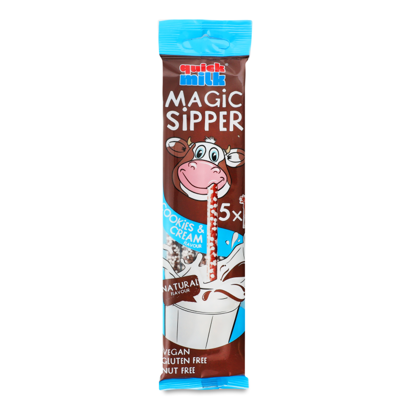 Соломинка д/молока з смаком Печиво з кремом 5*6г Quick Milk