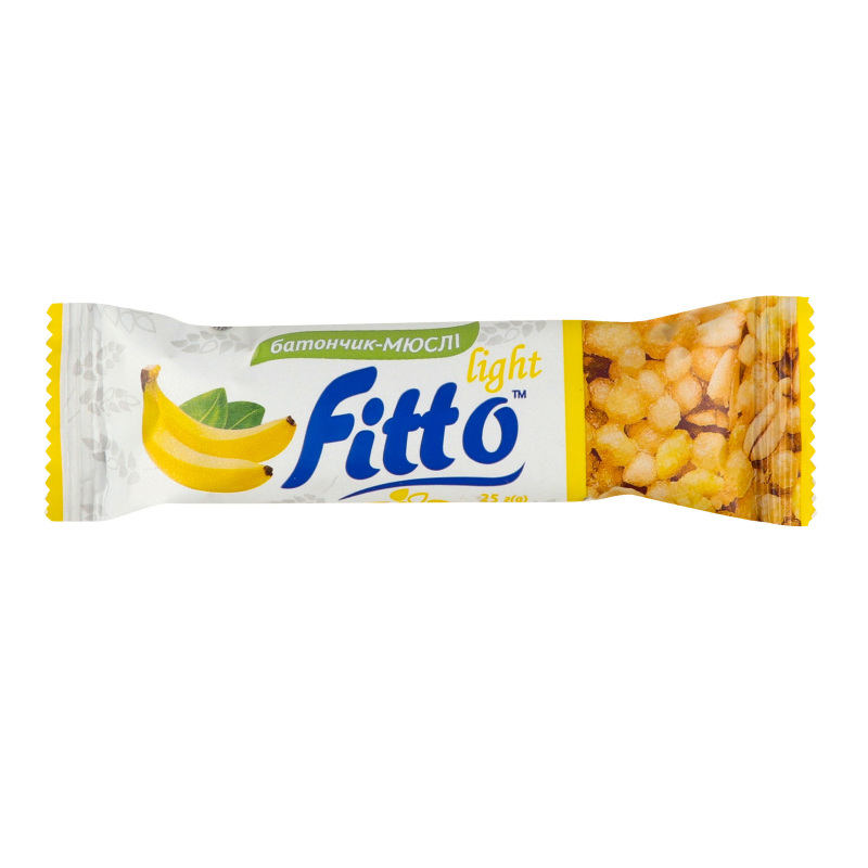 Батончик-мюслі глазурований зі смаком банану Fitto light м/у