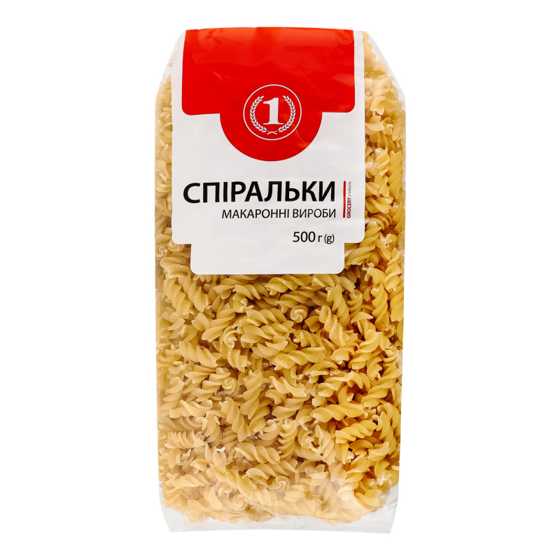 Вироби макаронні Спіральки ТМ "1" м/у