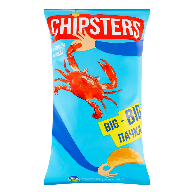 Чипсы картофельные Краб Chipster's м/у 180г Chipster's