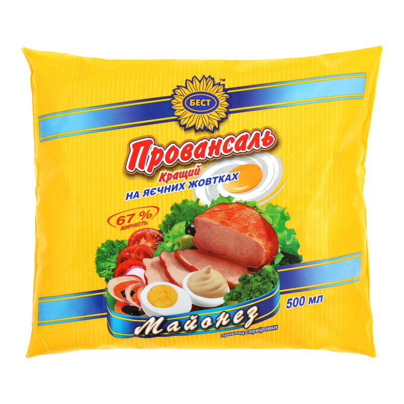 Майонез 67% на яичных желтках Лучший Бест м/у 460г Бест(4820034221020 ...