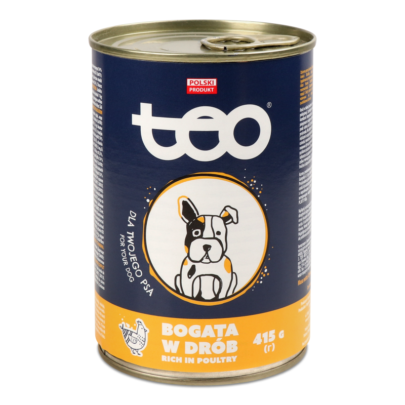 Корм д/собак з птицею в соусі 415г ж/б Teo