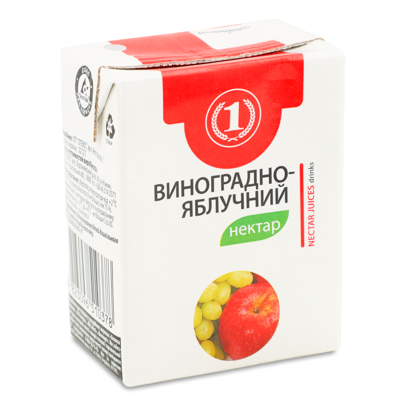 Нектар виноградно-яблучний 0,2л т/п ТМ “1”
