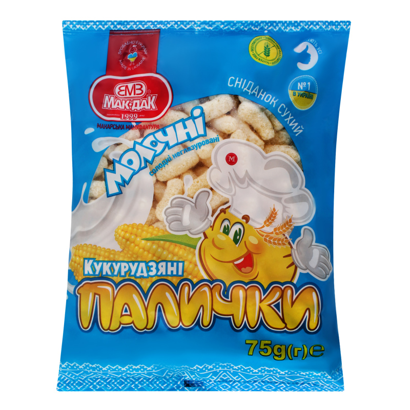 Кукурузные палочки мак-дак молоч 75г (4820017700054)