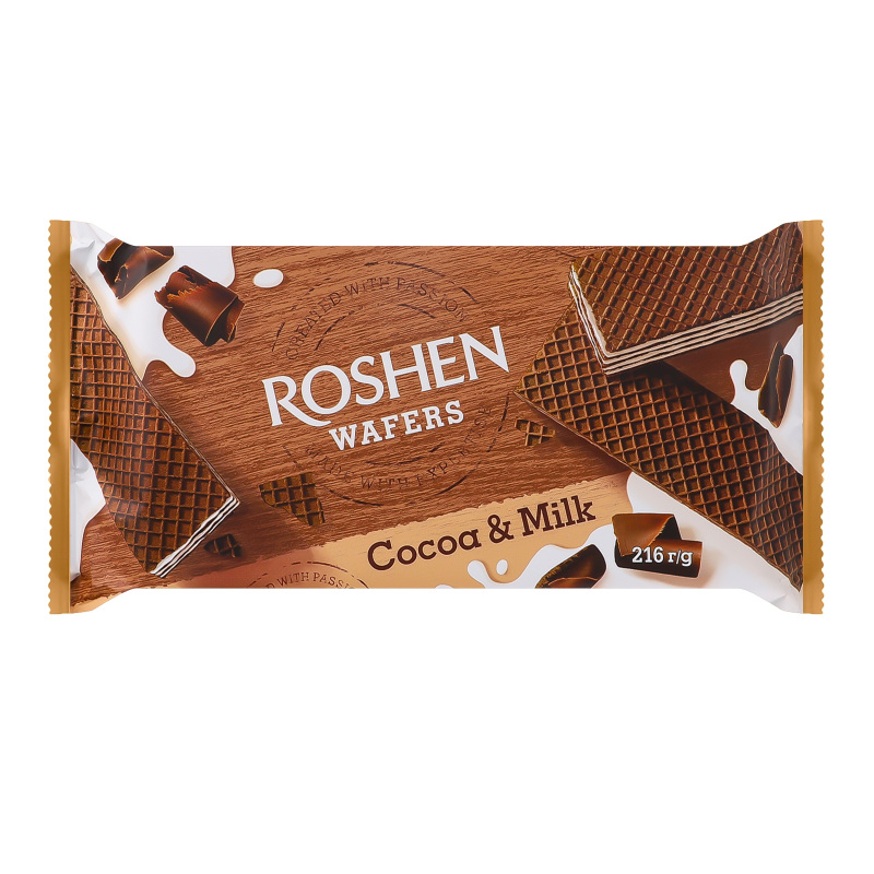 Вафли Cocoa&Milk Wafers Roshen м/у 216г Roshen(4823077632112