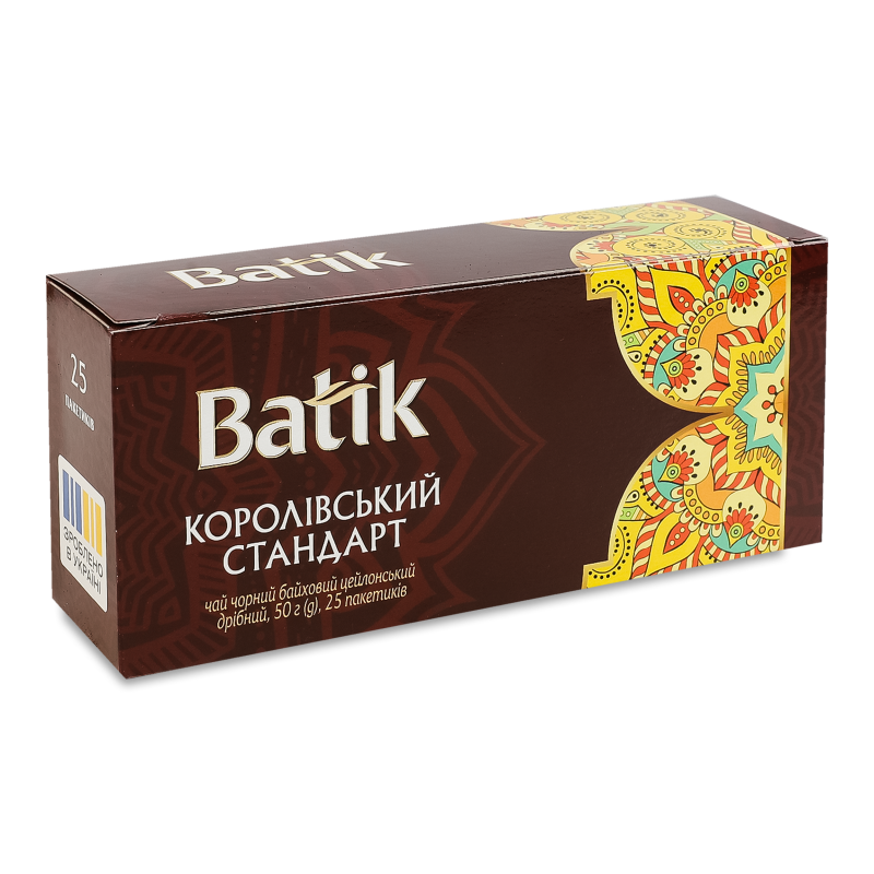 Чай Королівський стандарт чорний байховий 25*2г Батік