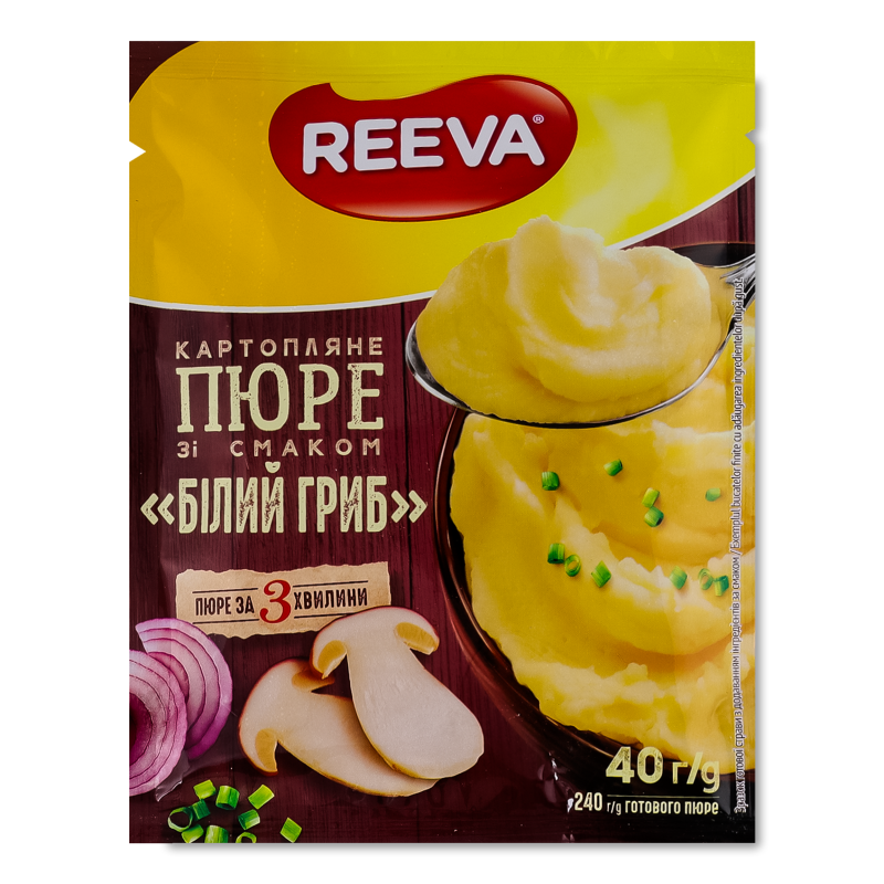 Пюре картопляне швидкого приготування з смаком Білий гриб 40г Reeva