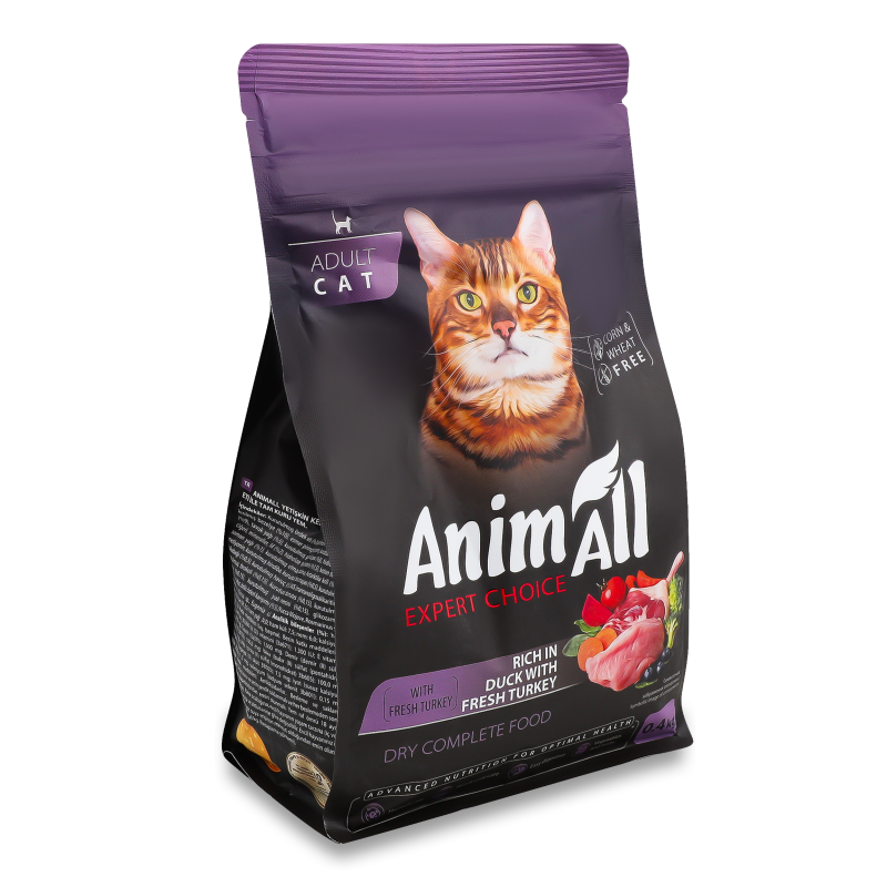 Корм д/котів з свіжою індичкою та качкою сухий 400г AnimAll