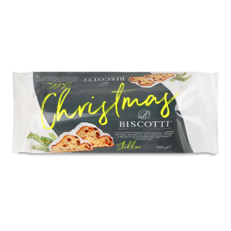 Виріб хлібобулочний здобний Штолен 500г Biscotti