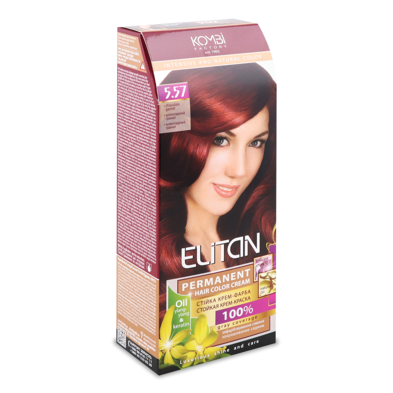 Крем-фарба д/волосся 5.57 шоколадний гранат Elitan