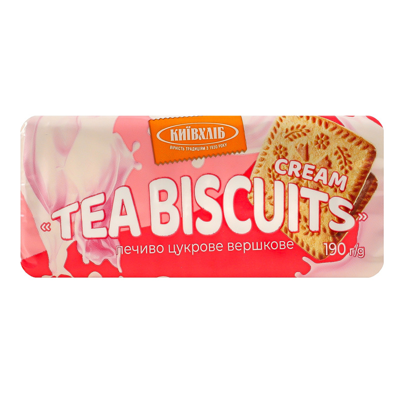 Печиво цукрове вершкове Tea biscuits Київхліб м/у