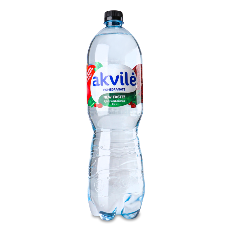 Вода мінеральна з смаком гранату слабогазована 1,5л пет Akvile
