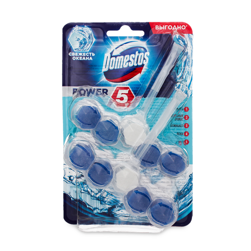 Блок д/очищення унітазу Пауер 5 Свіжість океану 2*55г Доместос