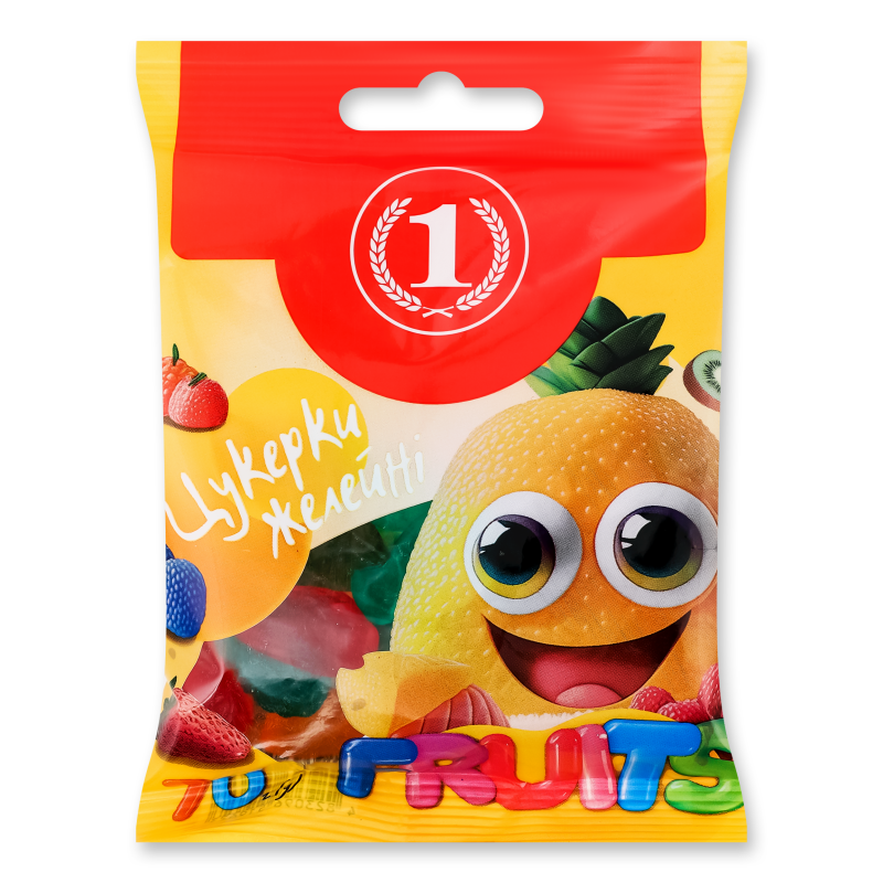 Цукерки желейні Фрутс 70г ТМ “1”
