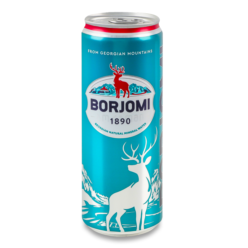 Вода мінеральна сильногазована 330мл ж/б Borjomi