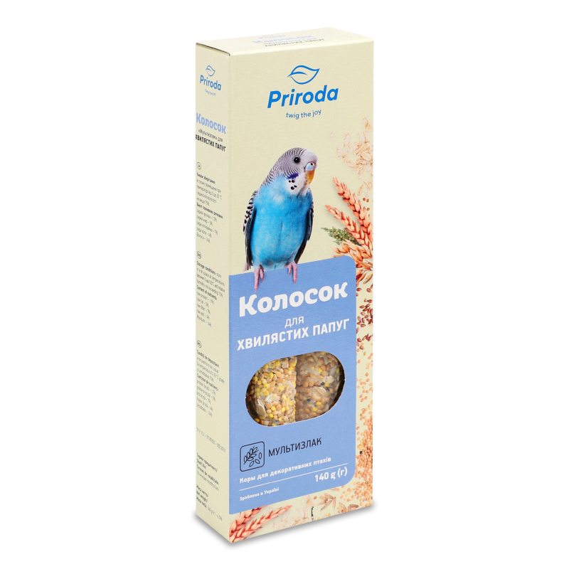 Ласощі д/папуг Колосок мультизлак 140г Природа