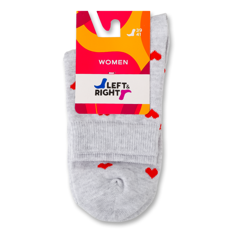 Шкарпетки жіночі світло-сірий меланж класичні бавовна р.39-41 Left & Right
