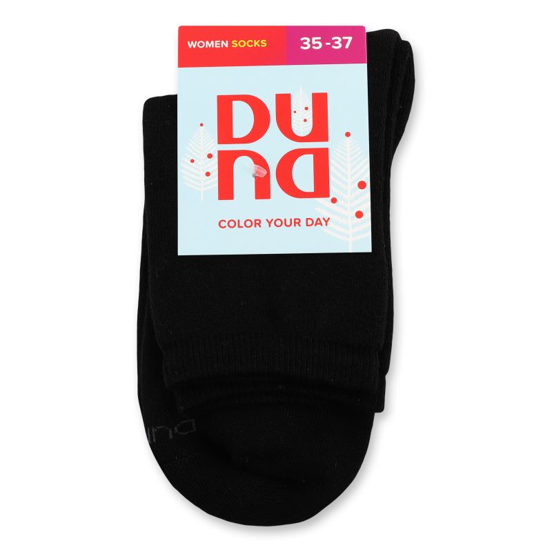 Шкарпетки жіночі чорні махра класичні р.21-23 Duna