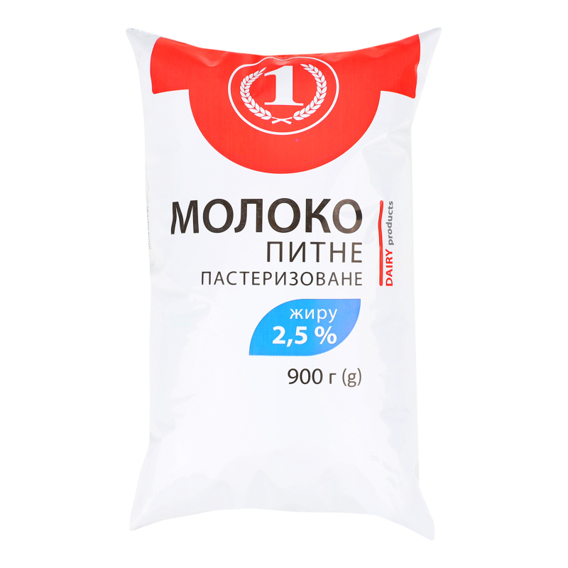 Молоко 2.5% пастеризоване ТМ "1" м/у