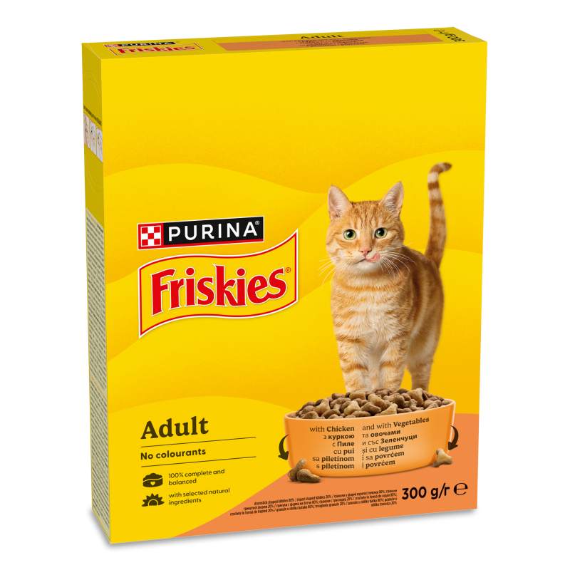 Корм д/котів з куркою та овочами сухий 300г Фріскіс