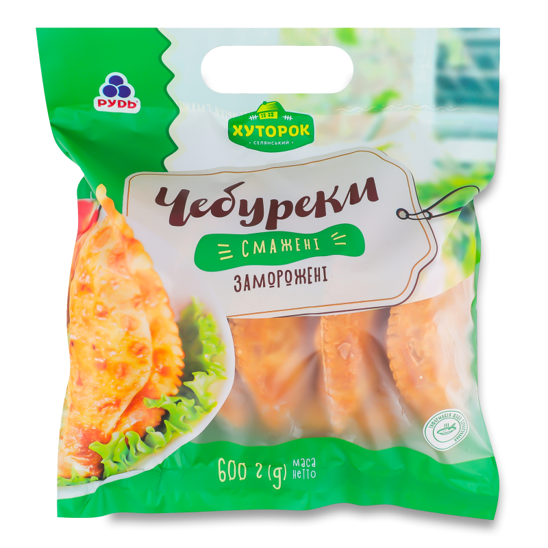 Чебуреки з м’ясом смажені заморожені 600г Хуторок