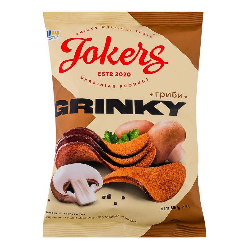 Risa Гренки ржано-пшеничные Грибы Jokers м/у 80г Jokers