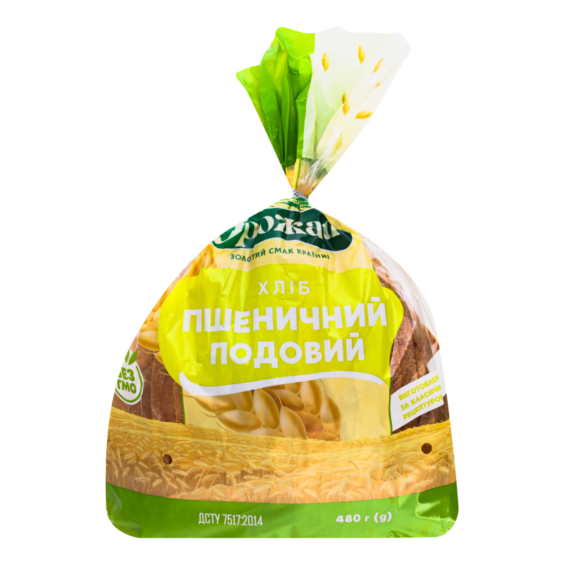 Хліб подовий круглий нарізний Пшеничний Урожай м/у