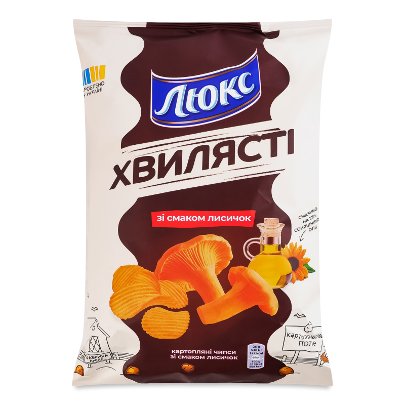 Чипси з смаком лисичок хвилясті 125г Люкc