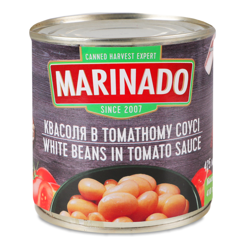 Квасоля в томатному соусі 410г ж/б Marinado