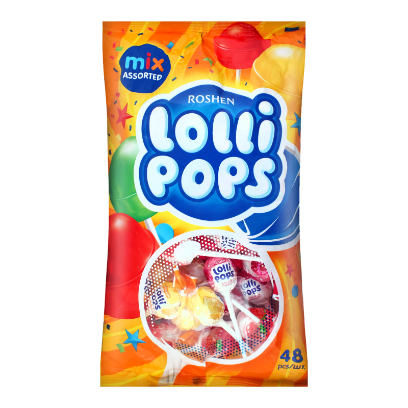Карамель льодяникова з йогуртовими смаками Lollipops Roshen кг