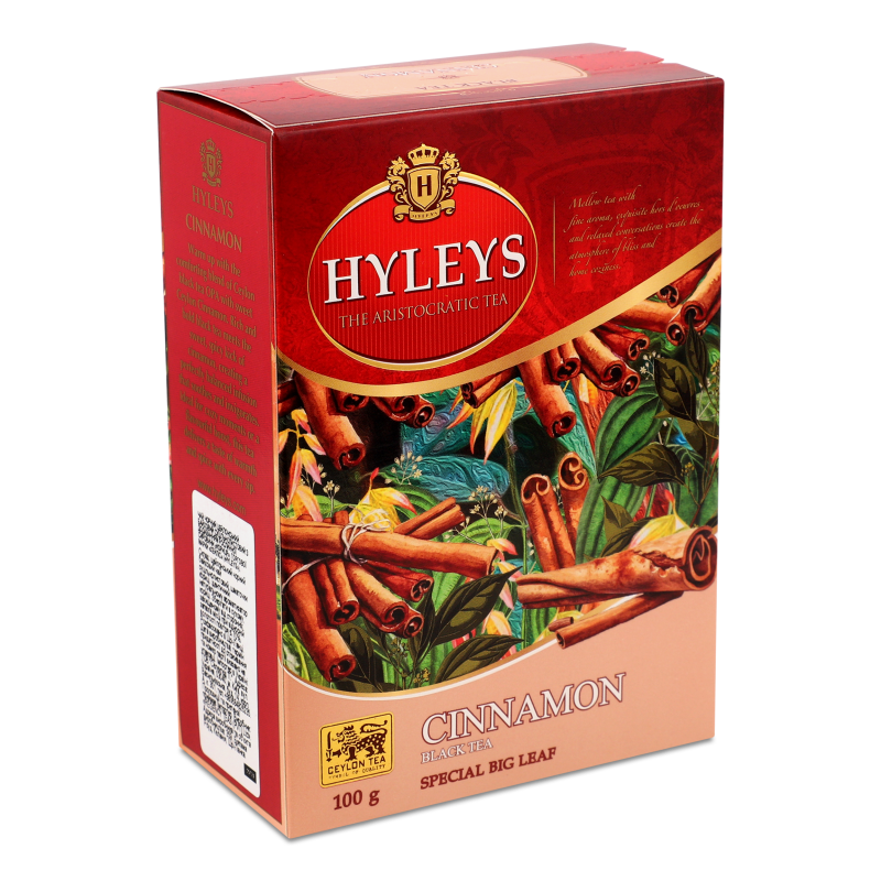 Чай чорний з ароматом кориці суцільнолистовий 100г Hyleys