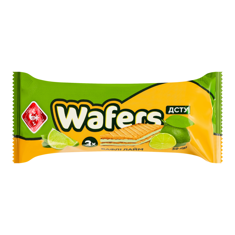 ふみお Вафли Лайм Wafers Zhytomyr Lasoshchi м/у 50г Житомирські Ласощі