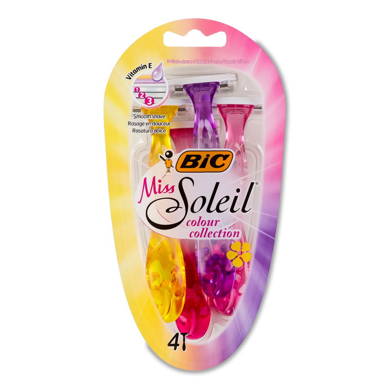 Станок д/гоління Міс Солей Колор колекшн одноразовий 4шт Бік