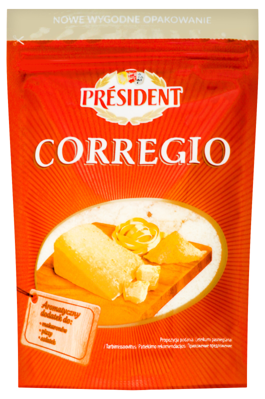 Сир 40% твердий тертий Corregio President д/п