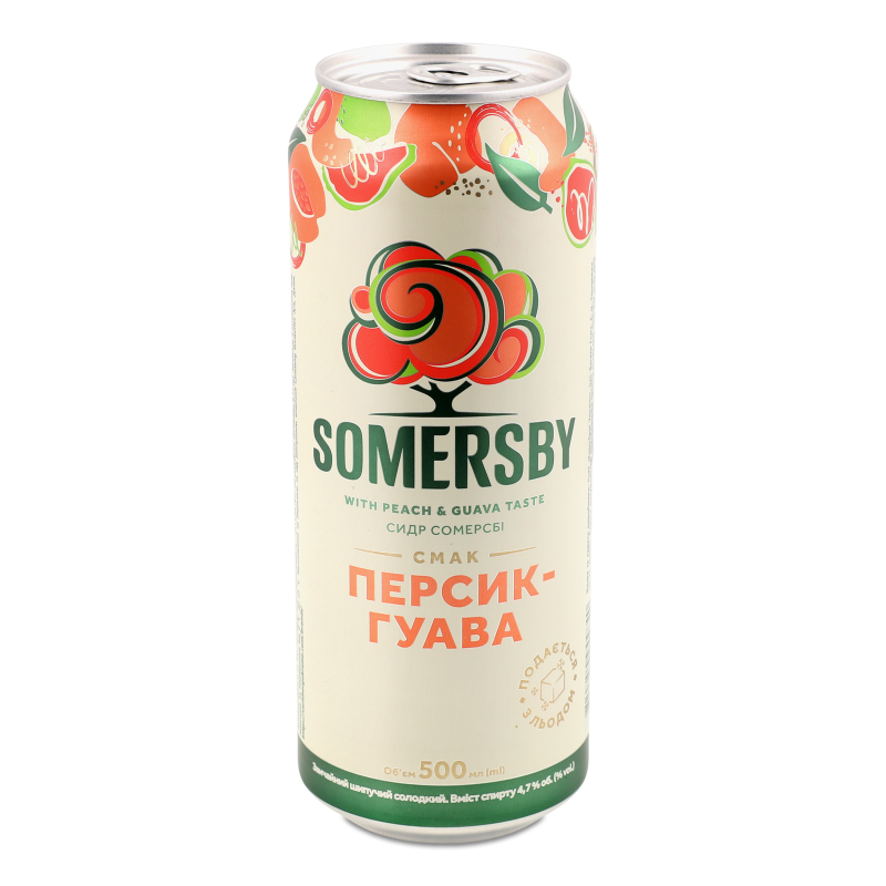 Сидр смак Персик-гуава 4,7% 0,5л ж/б Somersby