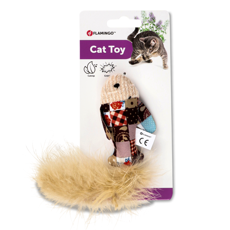 Іграшка д/котів Вінта Рибка з пір’ям 20см Flamingo