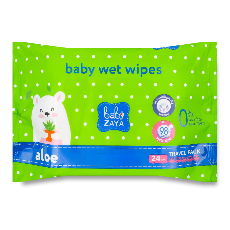 Серветки вологі Алое 24шт Бейбі Зая